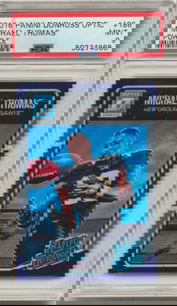 QTY PSA 9 MICHAEL THOMAS 2016 PANINI DONRUSS OPTIC PURPLE RATED ROOKIE CARD #186