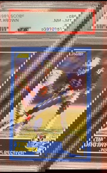 1989 Score Tim Brown Rookie Psa 8 HOF