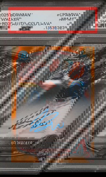 2025 Bowman Chrome Prospect Auto Gold Lava Bo Walker #CPA-BWA /50 PSA 8