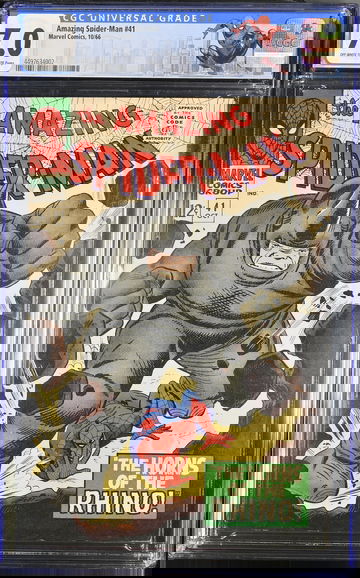 AMAZING SPIDER-MAN #41 CGC 7.0 1ST RHINO 1966 SILVER AGE COMIC HOT! 