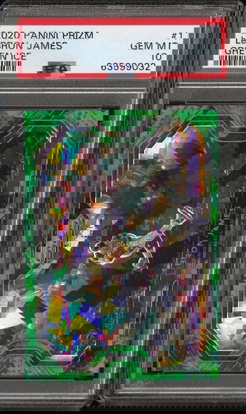 2020 Panini Prizm Lebron James Green Ice PSA 10 - POP 1