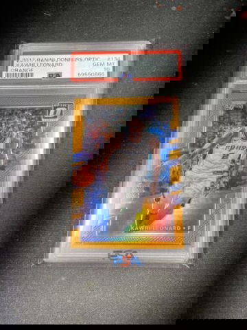 2017-18 Panini Donruss Optic Kawhi Leonard Orange Prizm /199 #134 PSA 10 GEM MT