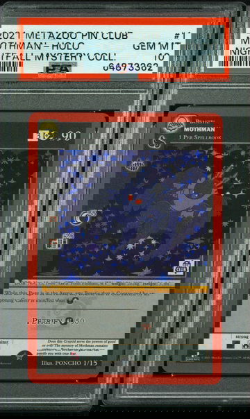 🦋 2021 Metazoo Pin Club X Nightfall Mystery Collection 1 Mothman-Holo PSA 10 🚨