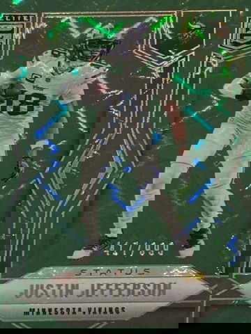 Justin Jefferson 2025 Panini Donruss Elite Green Status Explosion /999