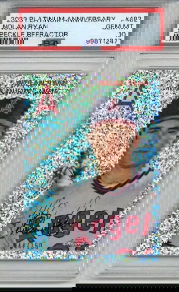 2023 TOPPS CHROME PLATINUM ANNIV SPECKLE REFRACTOR NOLAN RYAN /150 PSA 10