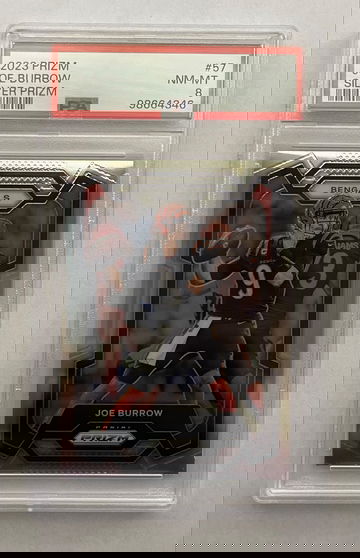 2023 Prizm Joe Burrow Silver Prizm PSA 8
