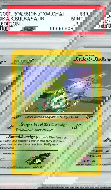 2000 POKEMON GYM CHALLENGE ERIKA S BULBASAUR #39 1ST EDITION PSA 9 MINT