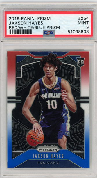 2019-20 Prizm #254 Jaxson Hayes Red White Blue Prizm RC PSA 9 Mint