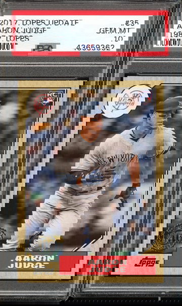 AARON JUDGE PSA 10 RC 2017 TOPPS UPDATE 1987 TOPPS #35