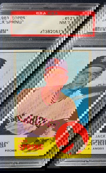 1963 Topps #572, Jack Spring, PSA 7 (Los Angeles Angels)