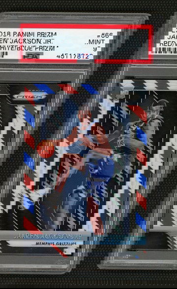 Jaren Jackson Jr 2018 Panini Red/White/Blue Prizm Rookies PSA 9