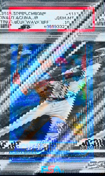 2019 Ronald Acuna Jr. Topps Chrome Blue Wave /75