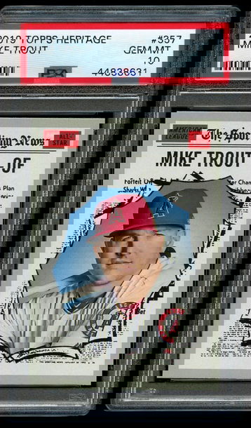 Mike Trout 2019 Topps Heritage PSA 10 Gem Mint #357