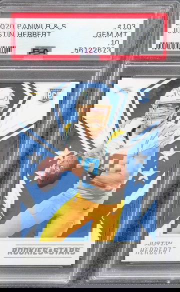 2020 Panini Rookie & Stars Justin Herbert RC PSA 10