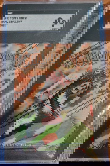 1997 Jerry Rice Topps Finest Bronze w/ Peel - 49ers SGC 9