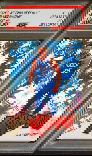 2020-21 Ben Simmons Panini Crown Royale Kaboom Holo PSA 10 #13 SP KABOOM!