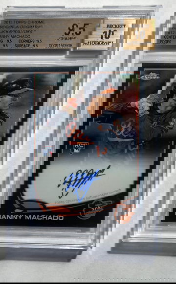 2013 Topps Chrome Rookie Auto Black Refractor Manny Machado /100 BGS 9.5 Card RC