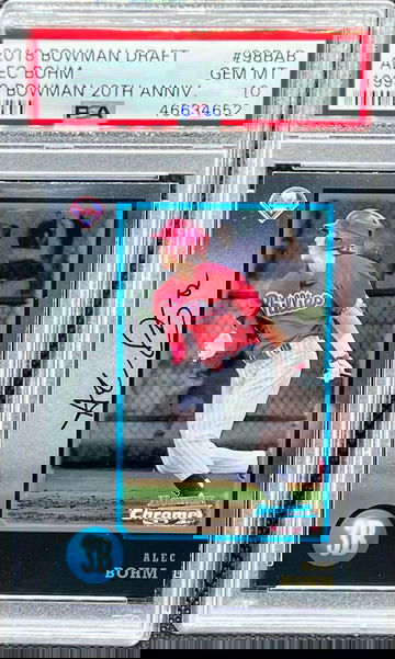 2018 Bowman Draft Alec Bohm 1998 20th Anniversary PSA 10.