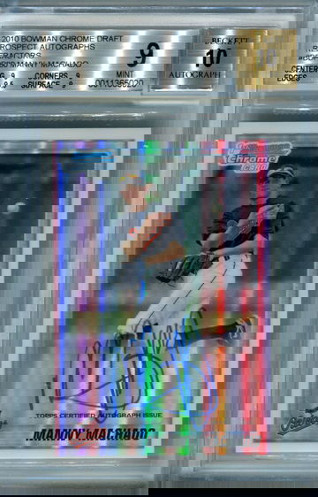 2010 Bowman Chrome Manny Machado refractor /500 BGS 9 atuo 10