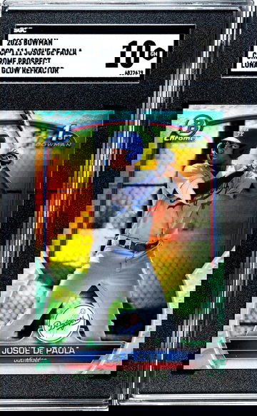 2023 Bowman Chrome Prospects Lunar Glow Refractor Josue De Paula #BCP-111 SGC 10