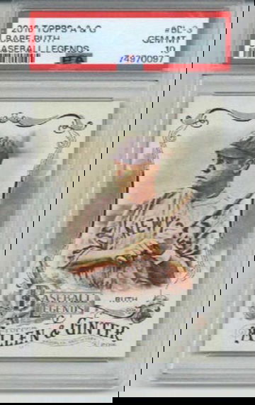 2016 TOPPS ALLEN & GINTER BASEBALL LEGENDS #BL-3 BABE RUTH YANKEES PSA 10