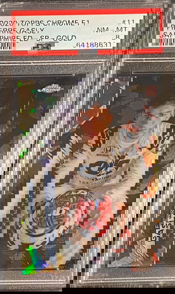 2020 Topps Chrome Sapphire F1 Pierre Gasly Gold Refractor /50 SP IV Image Variation Formula 1 