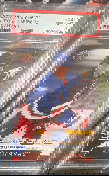 2020 Upper Deck #C91 ALEXIS LAFRENIERE UD Canvas RC ROOKIE Young Guns PSA 8 MINT