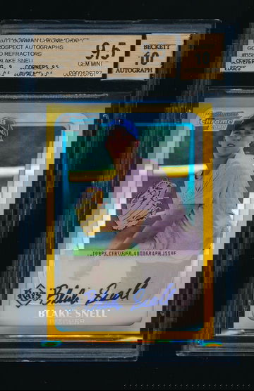 2011 Bowman Chrome Draft, Blake Snell GOLD Refractor Auto Rc, BGS 9.5, 10 auto