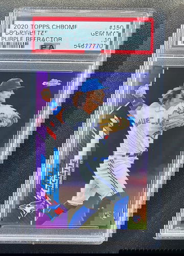 2020 Topps Chrome Rookie Purple Refractor /299 SP RC Bo Bichette PSA 10