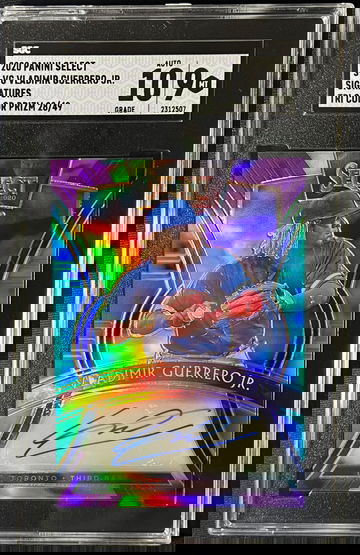 2020 VLADIMIR GUERRERO JR. PANINI SELECT TRI COLOR PRIZM AUTO /49 SGC 9 AUTO 10