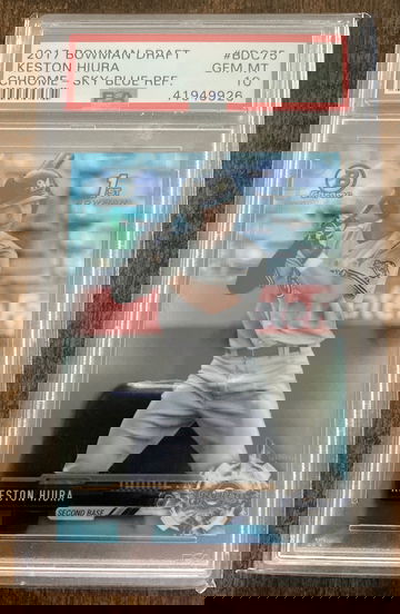 2017 Bowman chrome Keston hiura sky blue refractor /399 psa 10