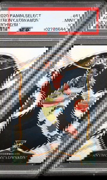 2020-21 Panini Select #61 ANTHONY EDWARDS Concourse Silver Rookie RC PSA 9 Mint