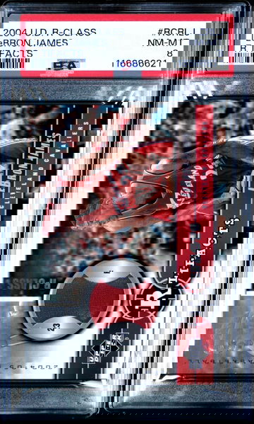 2004-05 UD R-Class Artifacts LeBron James Cavaliers Game-Used Jersey Patch psa 8