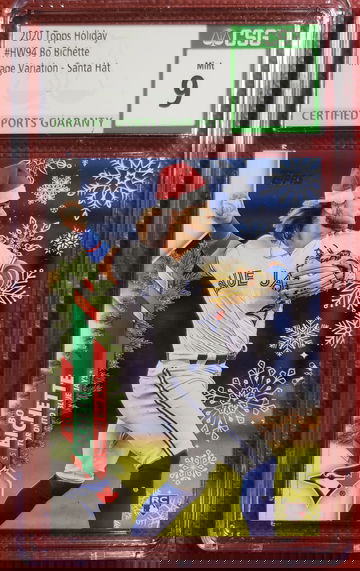 Bo Bichette 2020 Topps Holiday CGS 9 Mint Santa Hat