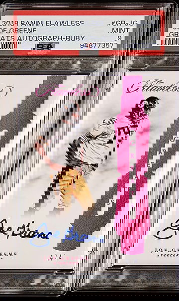 2018 Panini Flawless GREATS Joe Greene pink /4 ON CARD Auto GR-JG POP 1 PSA 9