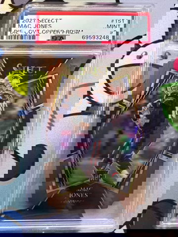 2021 Select #151 Mac Jones Rookie Card PSA 9 Die-Cut Copper Prizm /199