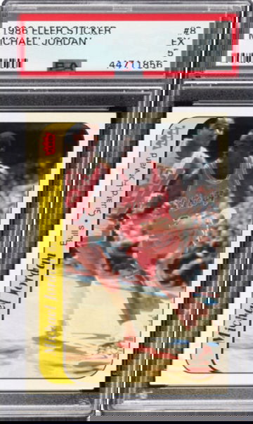 1986 Fleer Sticker Michael Jordan PSA 5
