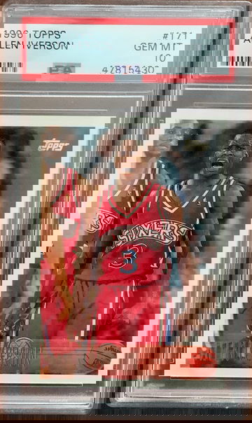 1996 Topps Allen Iverson Rookie PSA 10 Gem Mint