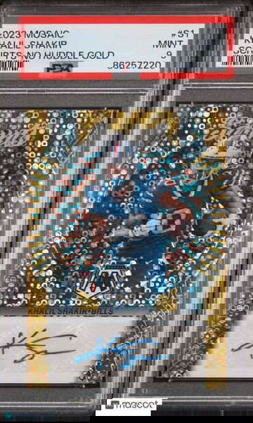 2023 Mosaic Khalil Shakir Scripts No Huddle Gold #2/10 - PSA 9