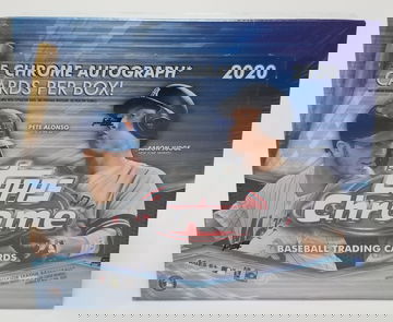 2020 Topps Chrome Jumbo Box with 5 Autograph Cards Sealed Hobby Box