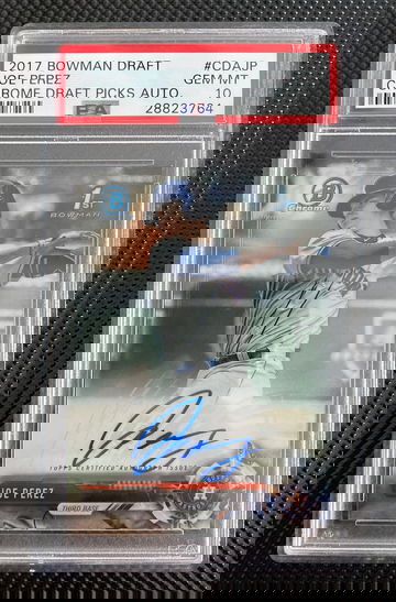 217 Bowman Draft Chrome Auto Joe Perez PSA 10