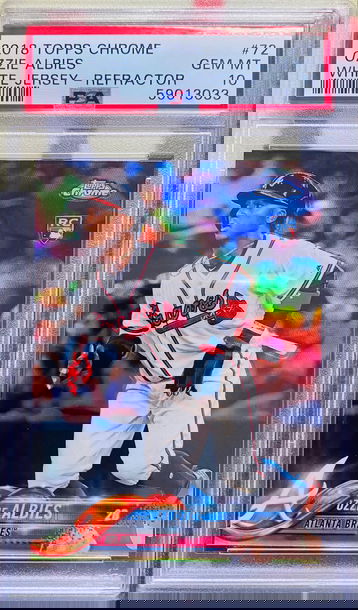 2018 Topps Chrome Ozzie Albies RC Refractor PSA 10