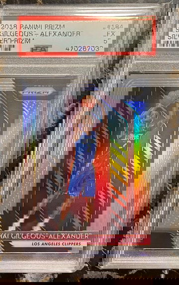 2018 panini prizm Shai Gilgeous-Alexander silver prizm #184 Ex 5 psa nail indent 