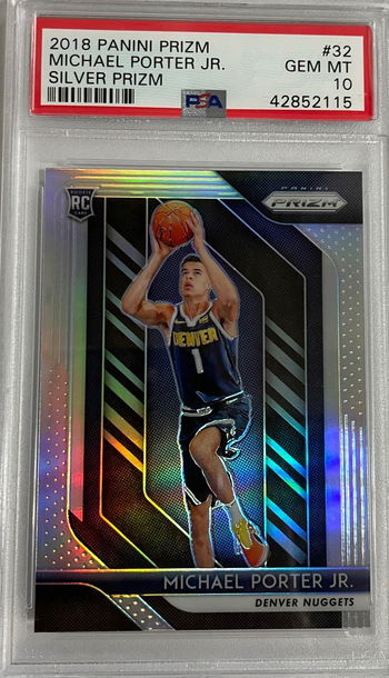 2018 Panini Prizm Michael Porter Jr Silver Prizm #32 PSA Gem MT
