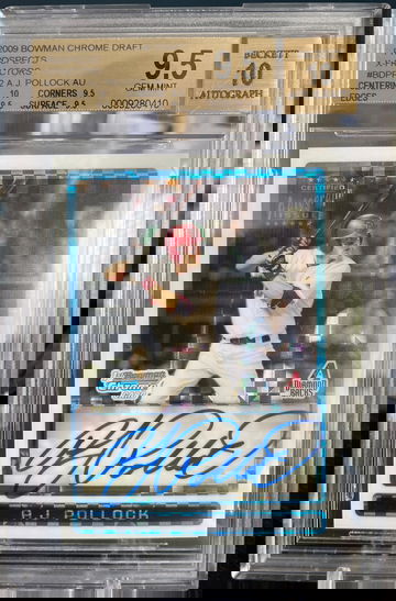 2009 AJ Pollock Bowman Chrome Auto X-Fractor /225 BGS 9.5