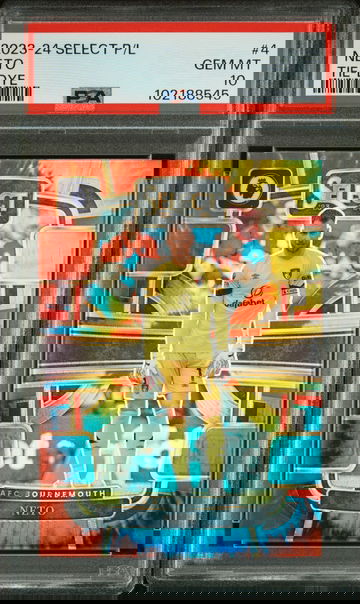 2023-24 Panini Select Premier League Tie-Dye Prizm Neto #4 /49 PSA 10