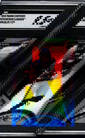 2023 Panini Certified #198 Roschon Johnson Mirror Blue 7/75 SGC 9.5