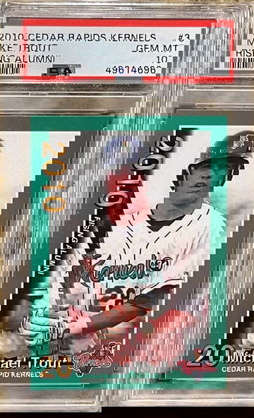 Mike Trout 2010 Cedar Rapids Kernels PSA 10 Green