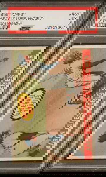 1959 Topps Aaron Clubs World Series Homer #467 PSA 5 [BL-3.11]