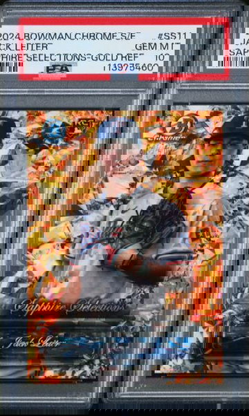 2024 Bowman Chrome Jack Leiter Sapphire Selections Gold /50 Rookie RC PSA 10